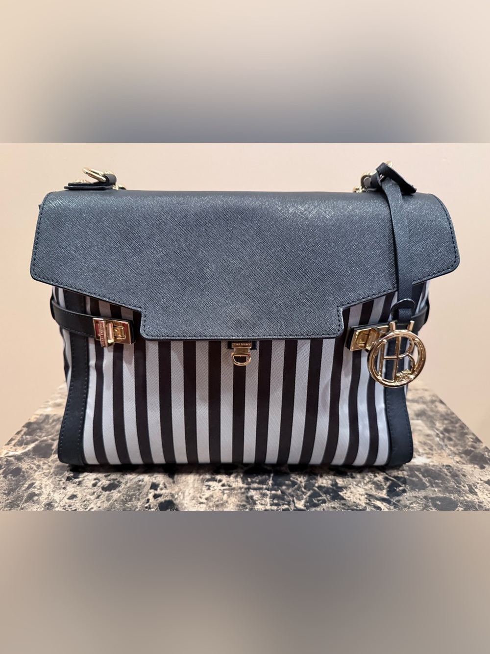 Henri Bendel Influencer Centennial Striped Crossbody - Picture 6 of 16